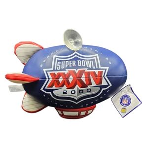 Vintage NFL Super Bowl XXXIV 34 Plush Football Plush Blimp Window Decal With Tag